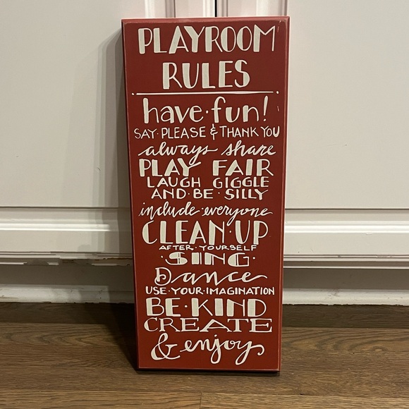 Other - Playroom Rules Wooden Sign